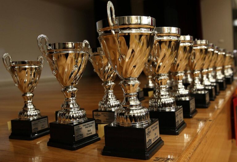 The Alpine Rally trophies...